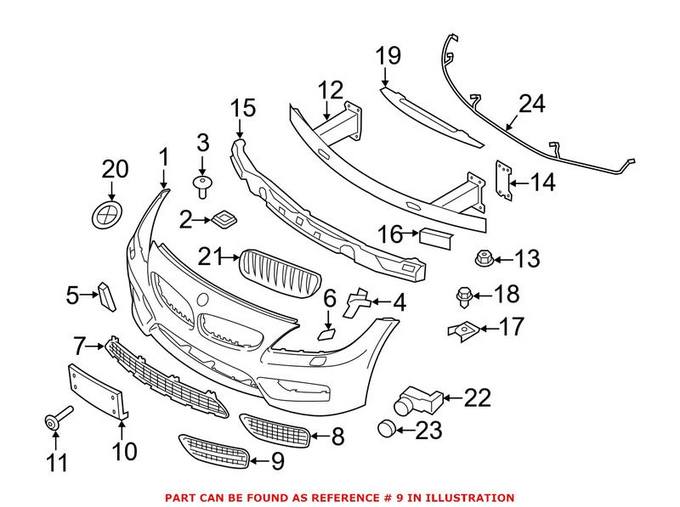 BMW Grille - Front Passenger Side 51117262830